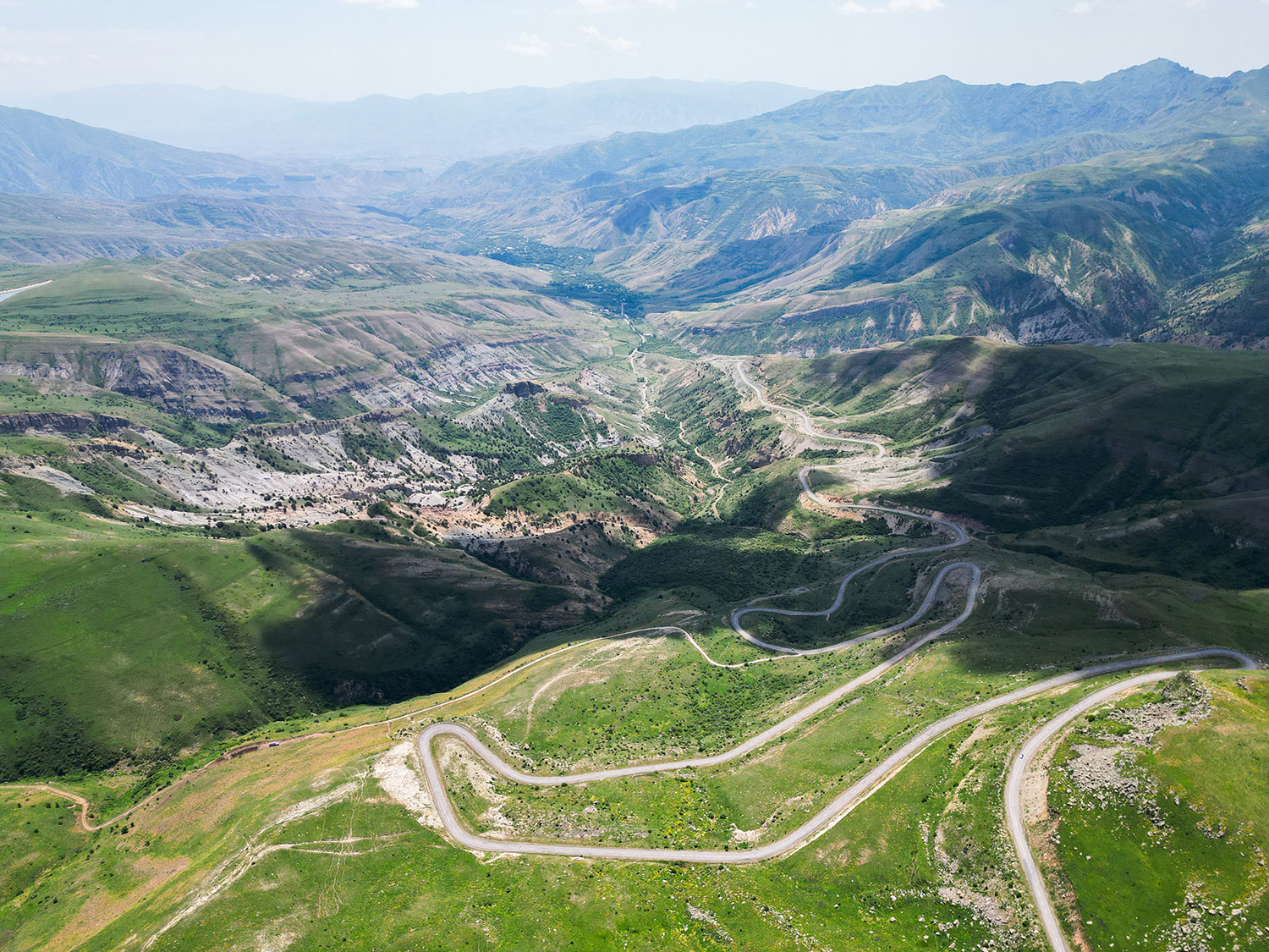 Dramatic Armenian highlands landscape from aerial perspective
